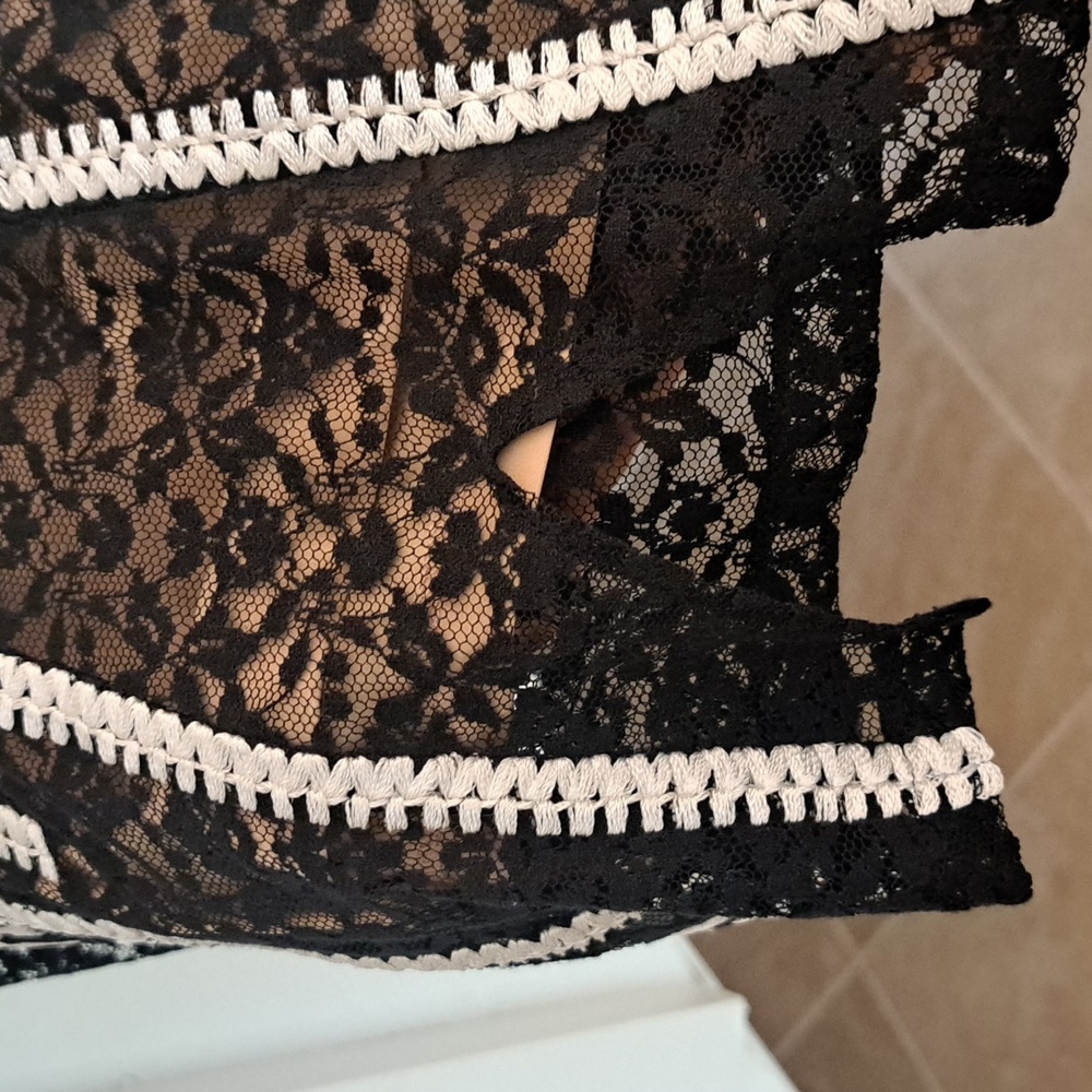 Stella McCartney Estell Thanks Girl Collection Black Lace Embroidered Top 44 - Picture 7 of 11